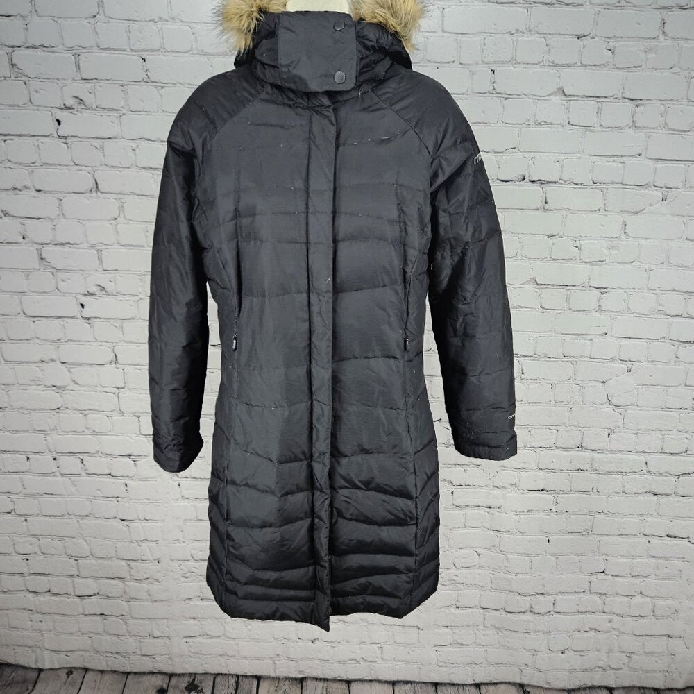 Columbia Black 550 Titanium Omni Tech Down Feather Waterproof Hood Parka Coat S